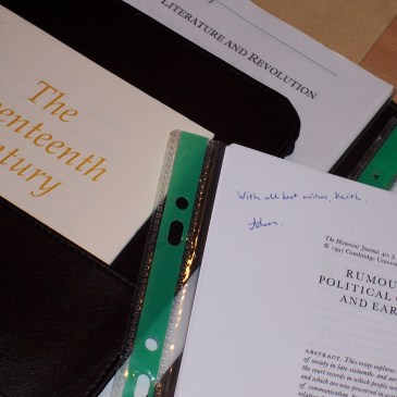 Academic essay signed by its author, Dr Adam Fox