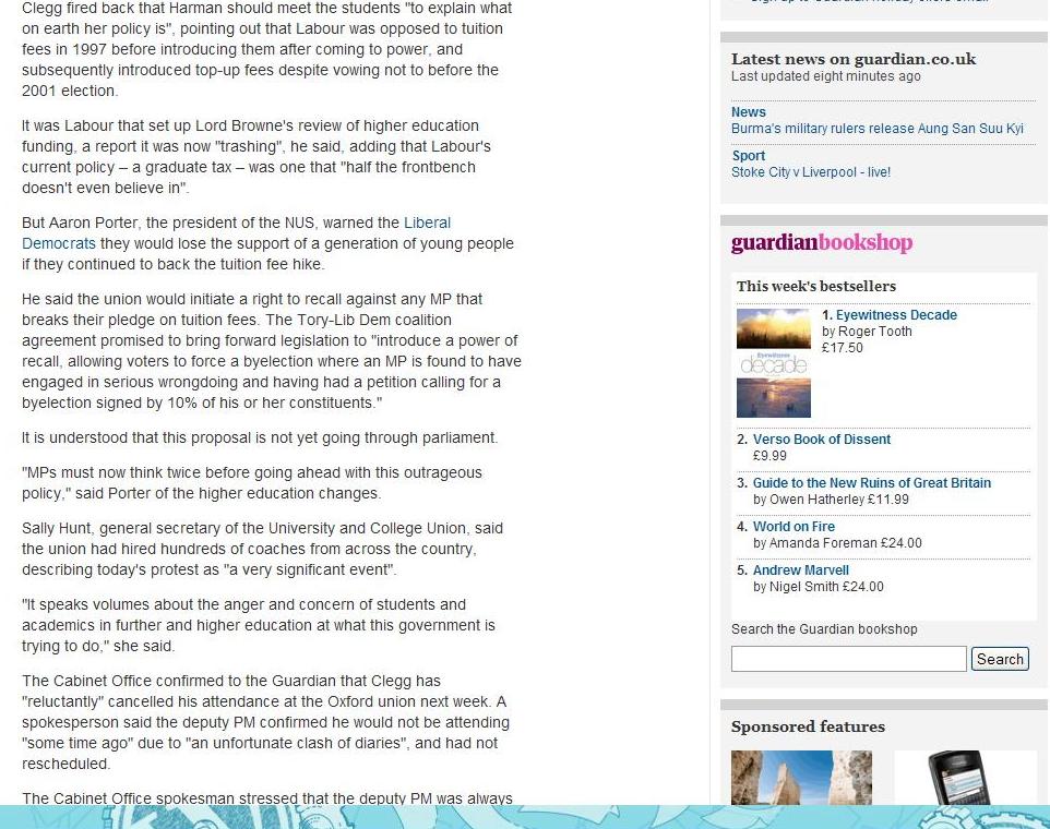 Guardian Bestsellers 2010